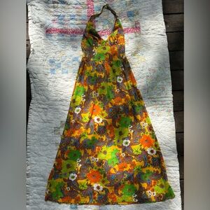 Vtg 60s halter dress